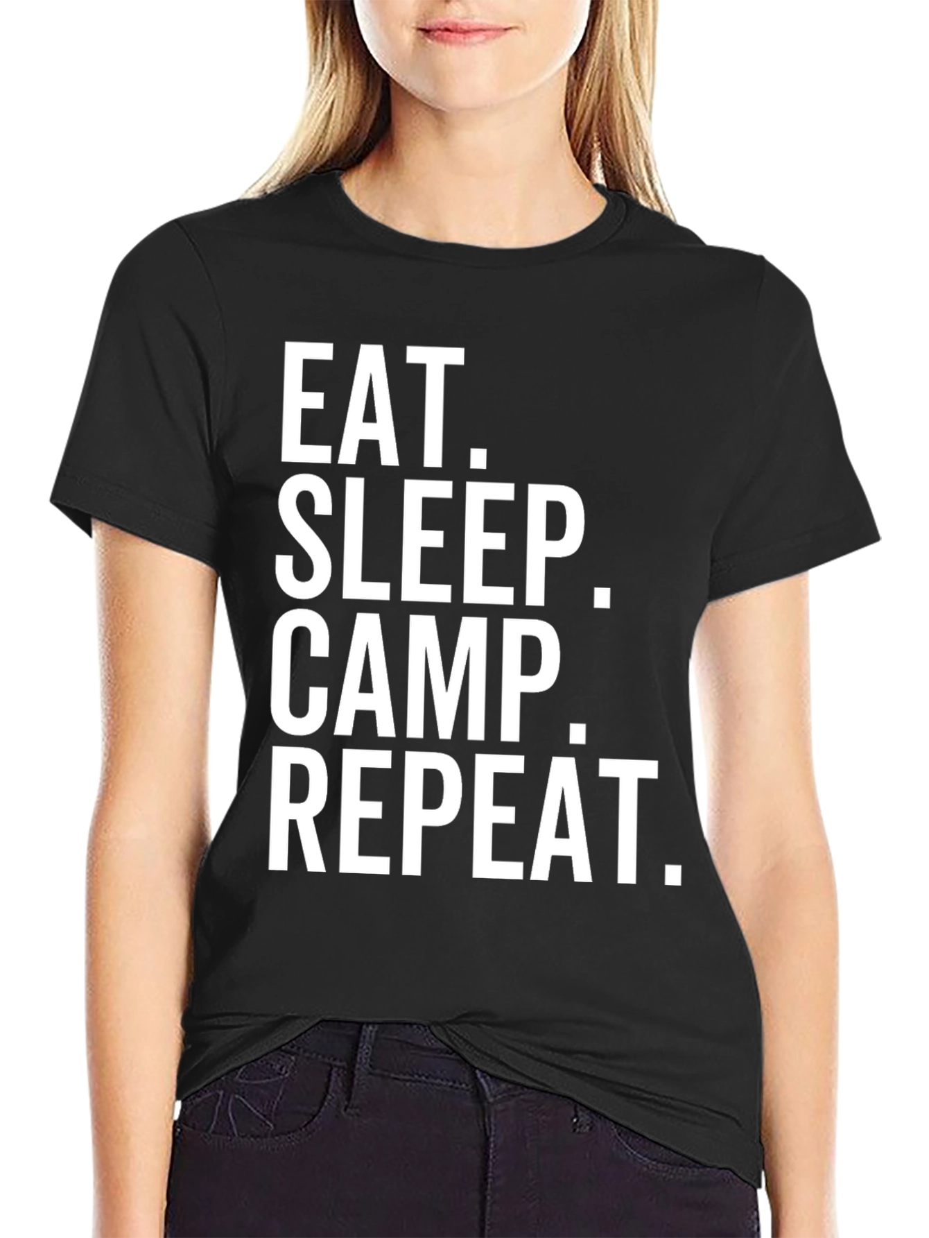 Eat Sleep Camp Repeat T-Shirt - Camping Life Tee