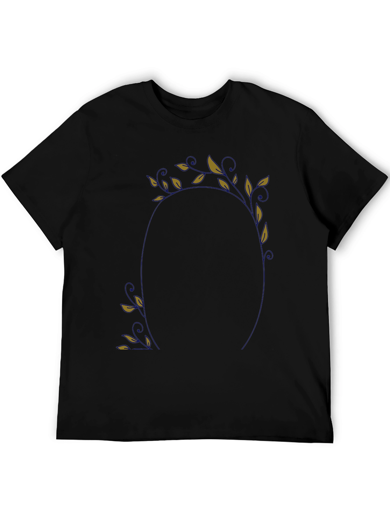 Floral Frame Black T-Shirt