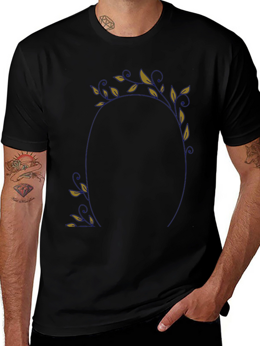 Floral Frame Black T-Shirt