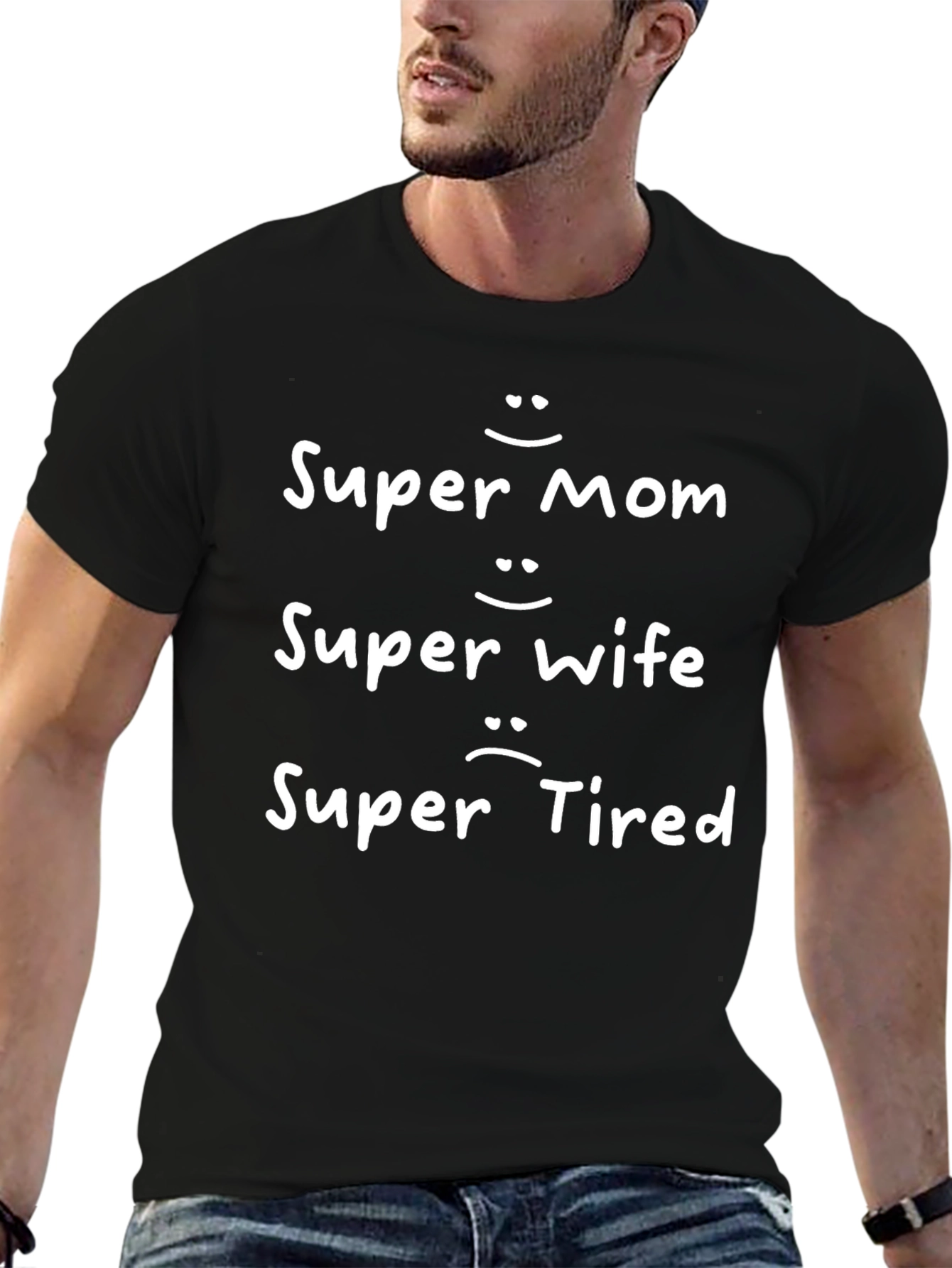 Super Mom Wife Tired Funny Graphic Tee