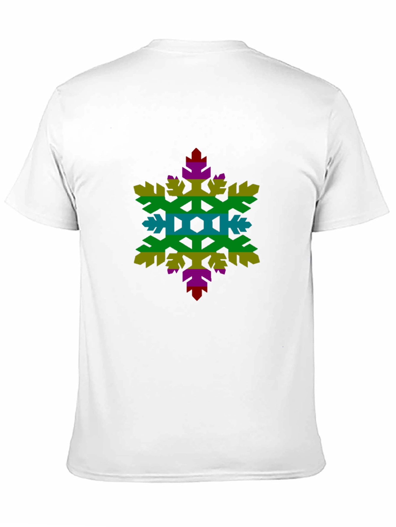 Rainbow Snowflake Graphic Tee - Black Cotton Shirt