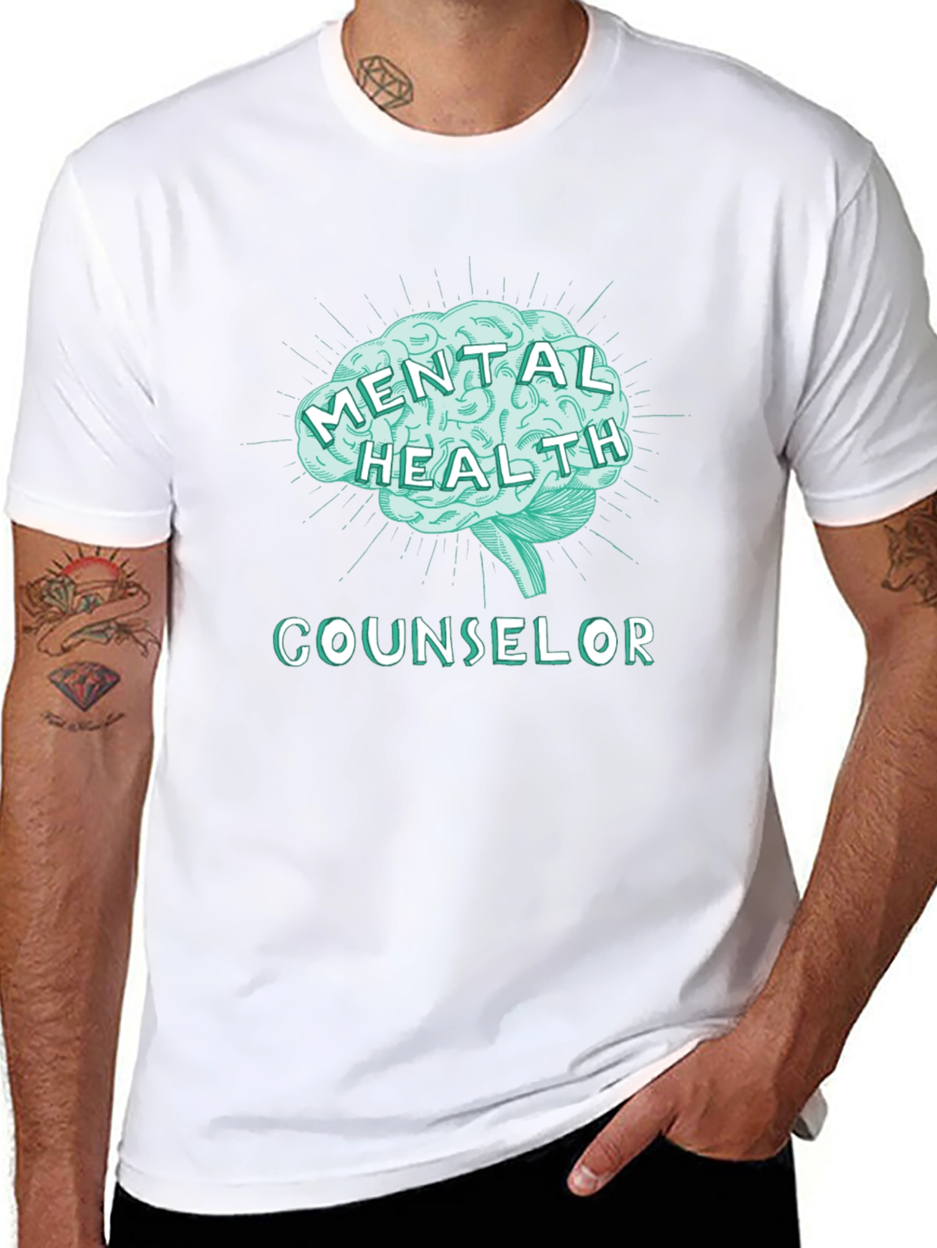 Mental Health Counselor Tee - Brain Graphic T-Shirt