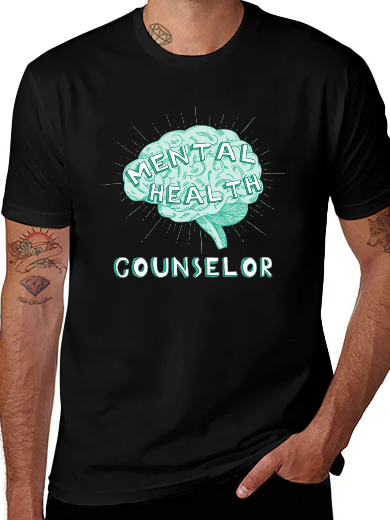 Mental Health Counselor Tee - Brain Graphic T-Shirt