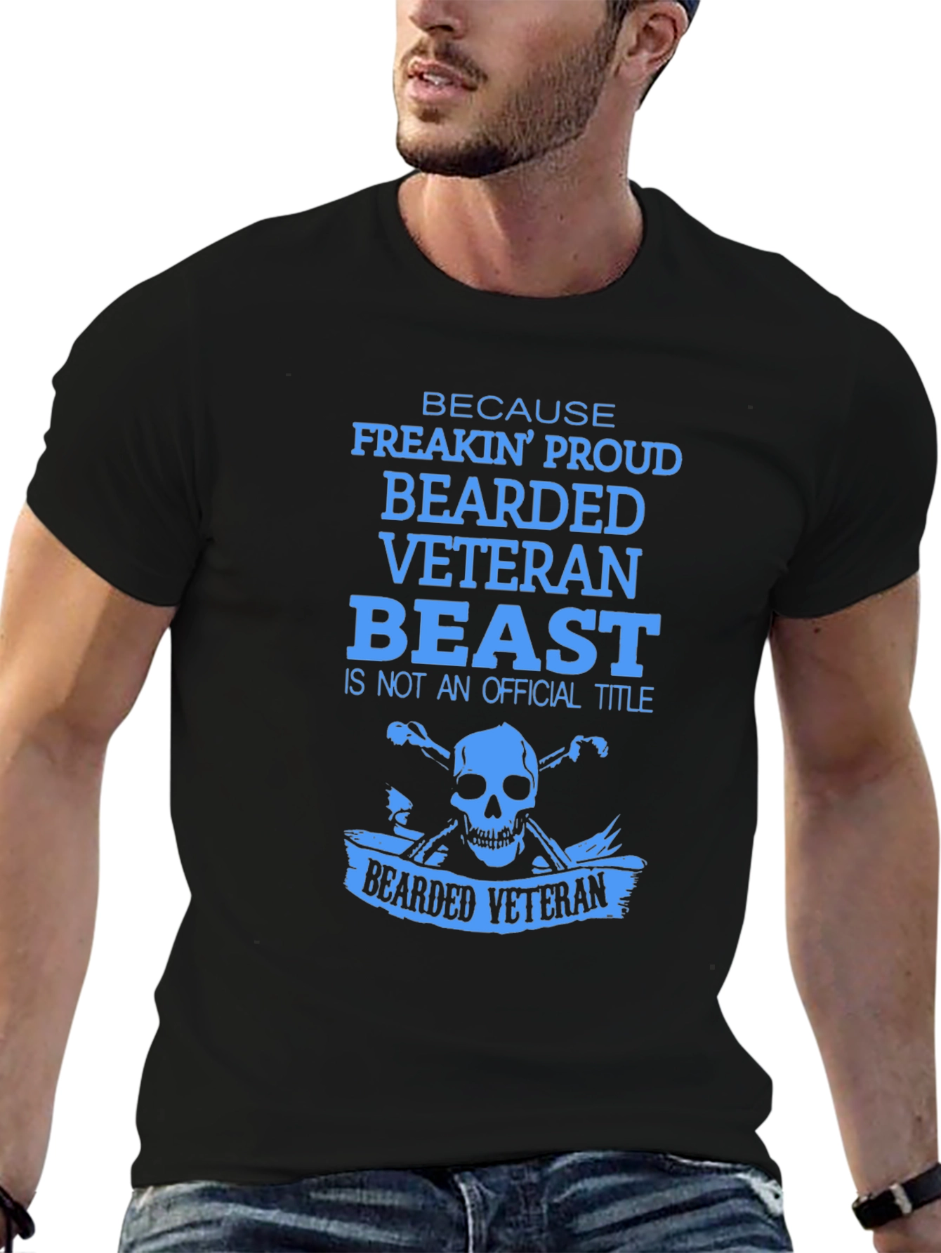 Bearded Veteran Beast T-Shirt - Proud Veteran Design