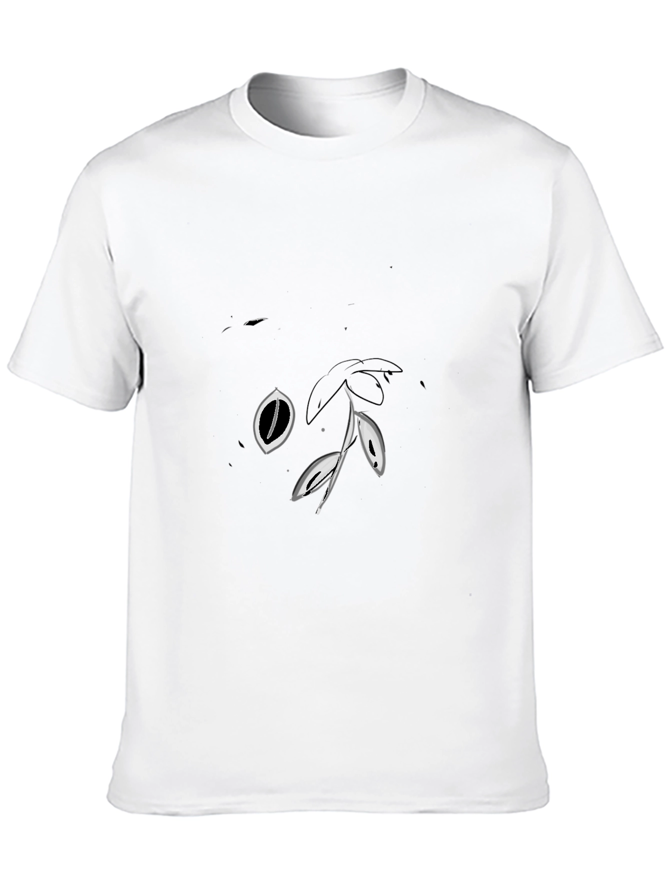 Abstract Eye & Leaf Black Graphic Tee