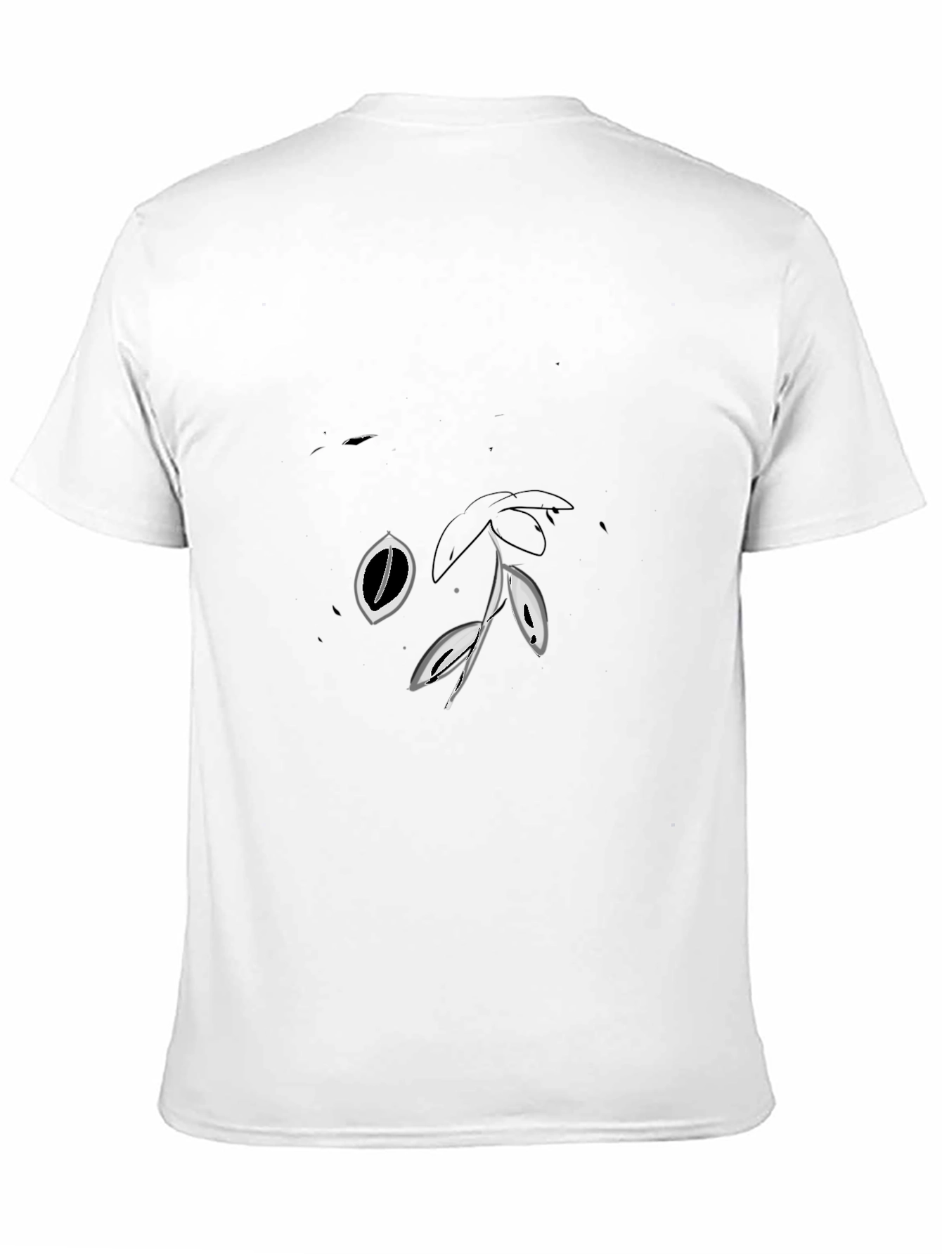 Abstract Eye & Leaf Black Graphic Tee