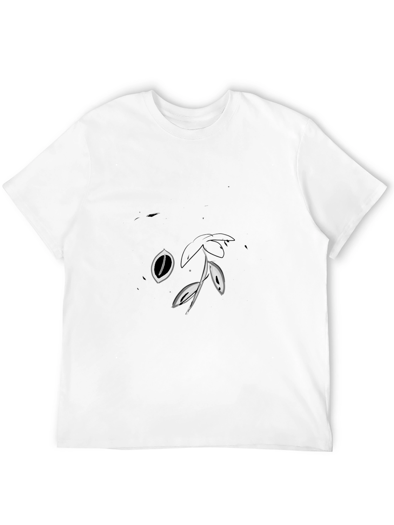 Abstract Eye & Leaf Black Graphic Tee