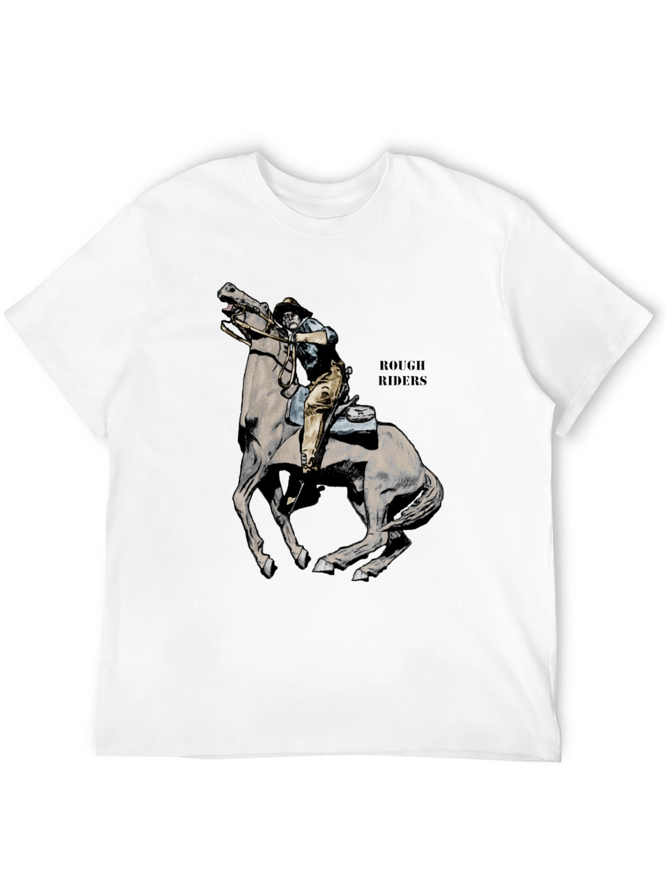 Rough Riders Graphic Tee - Black Cotton T-Shirt