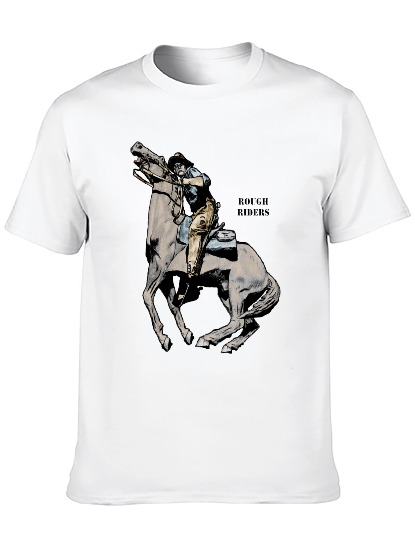 Rough Riders Graphic Tee - Black Cotton T-Shirt