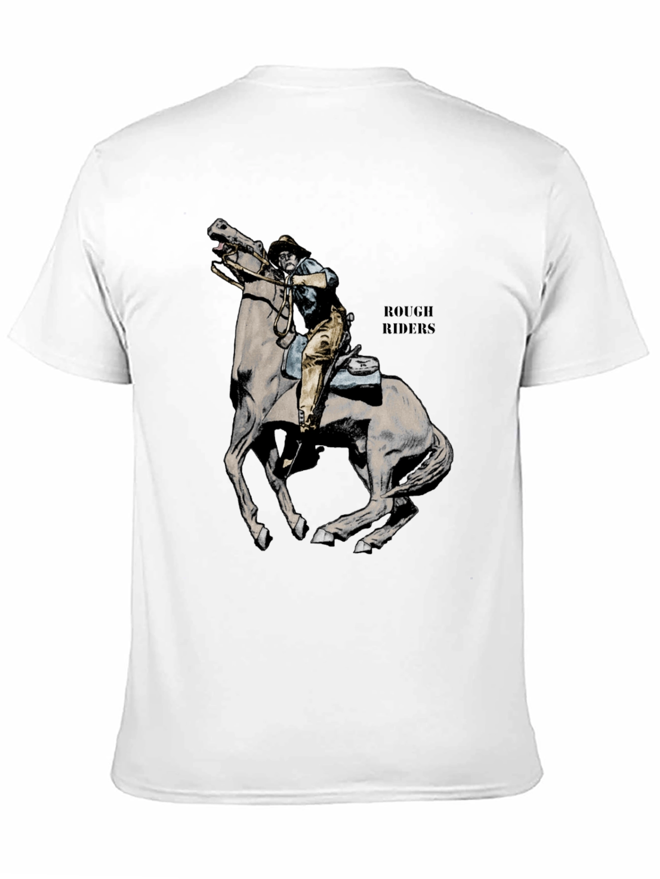 Rough Riders Graphic Tee - Black Cotton T-Shirt