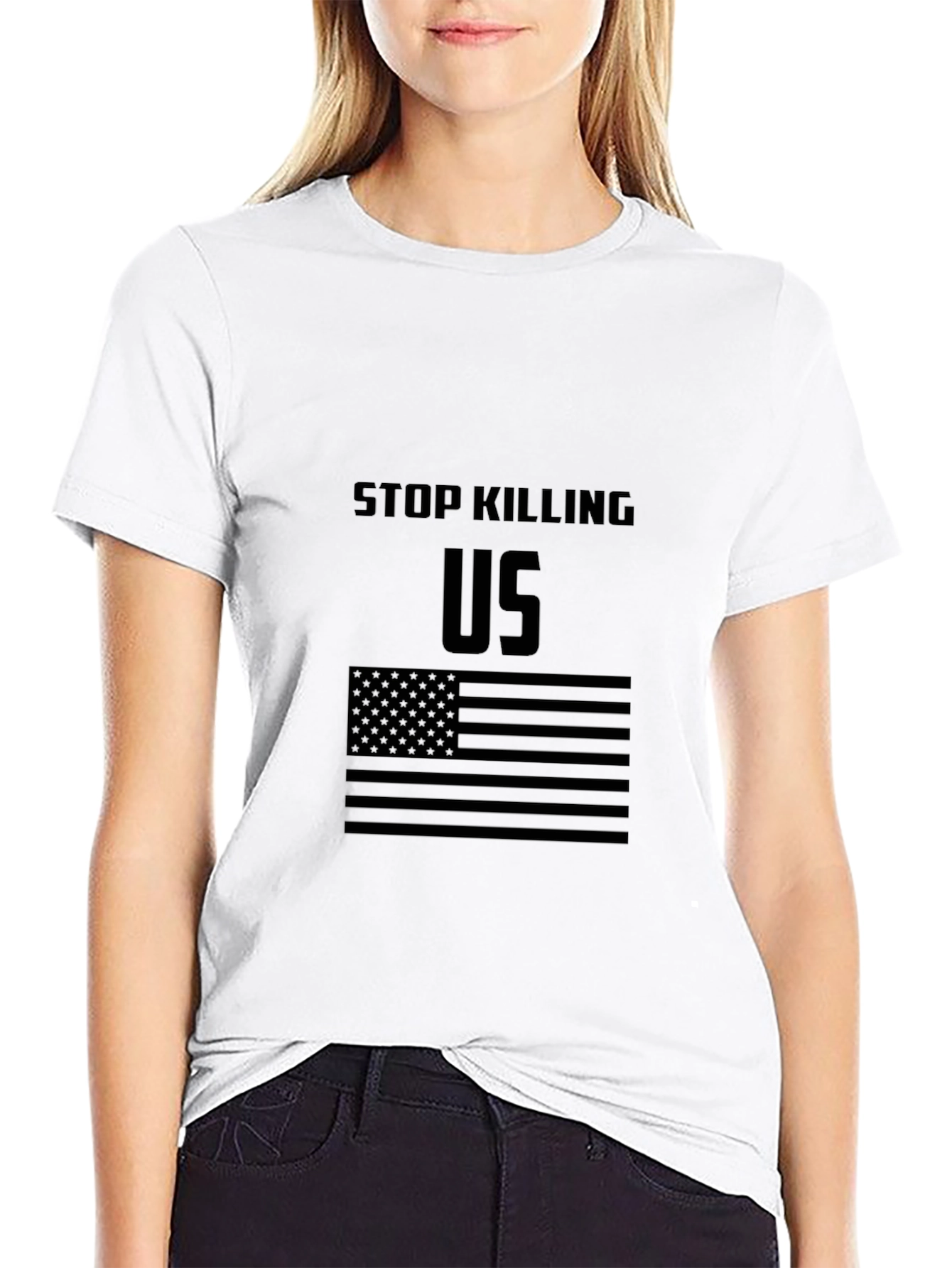 Stop Killing Us Graphic Tee - Black