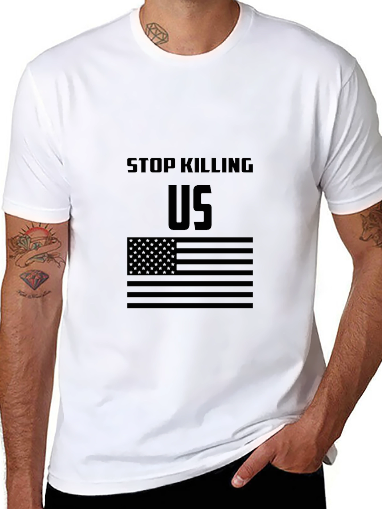Stop Killing Us Graphic Tee - Black