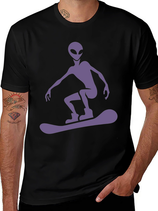Alien Snowboarder Graphic Tee - Cool Casual Style