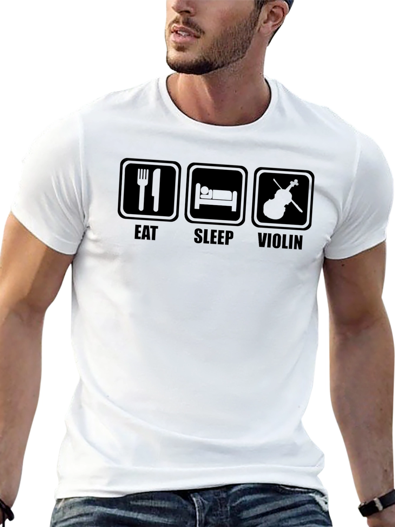 Eat Sleep Violin Black Graphic T-Shirt