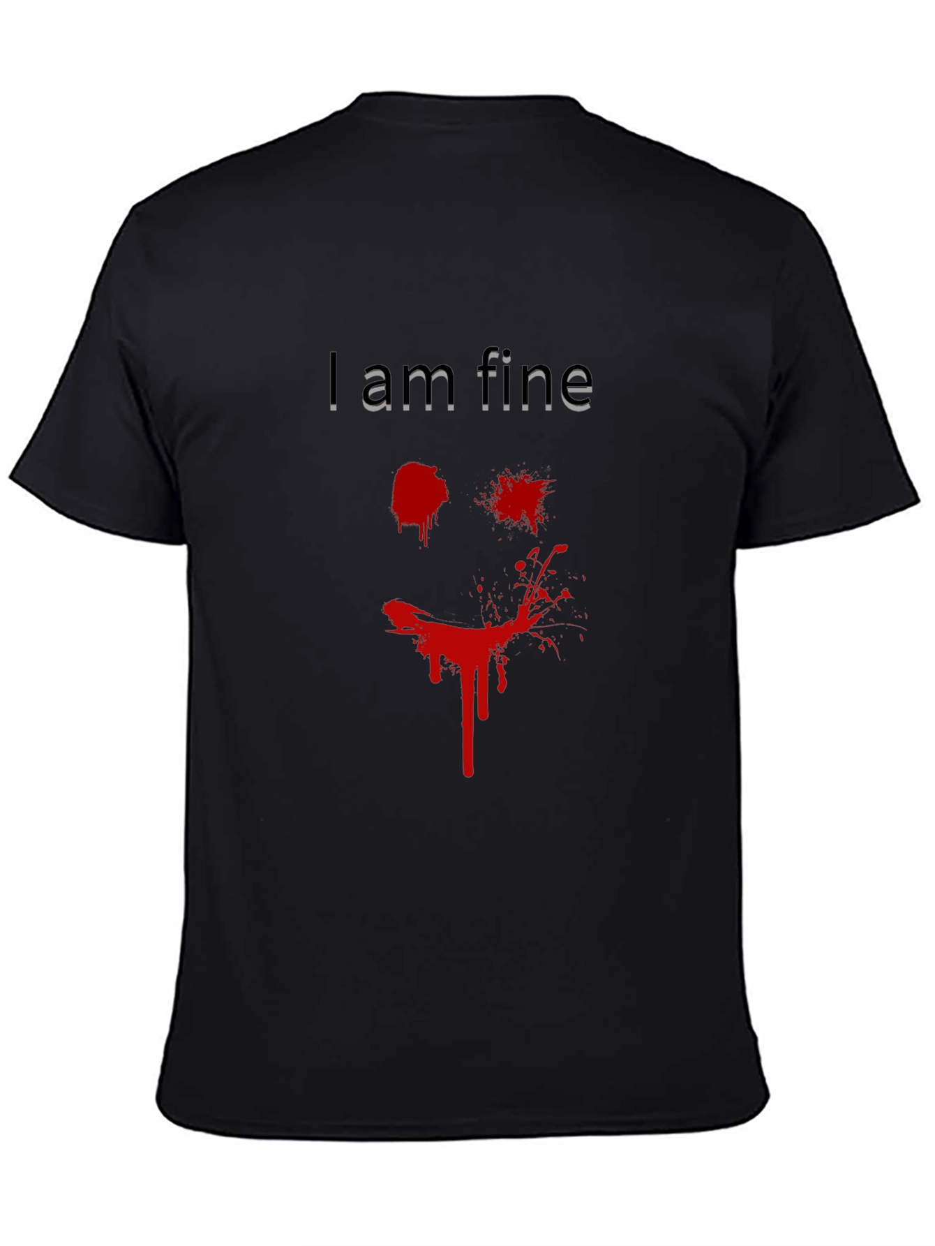 I Am Fine Graphic Tee - Mens Black T-Shirt