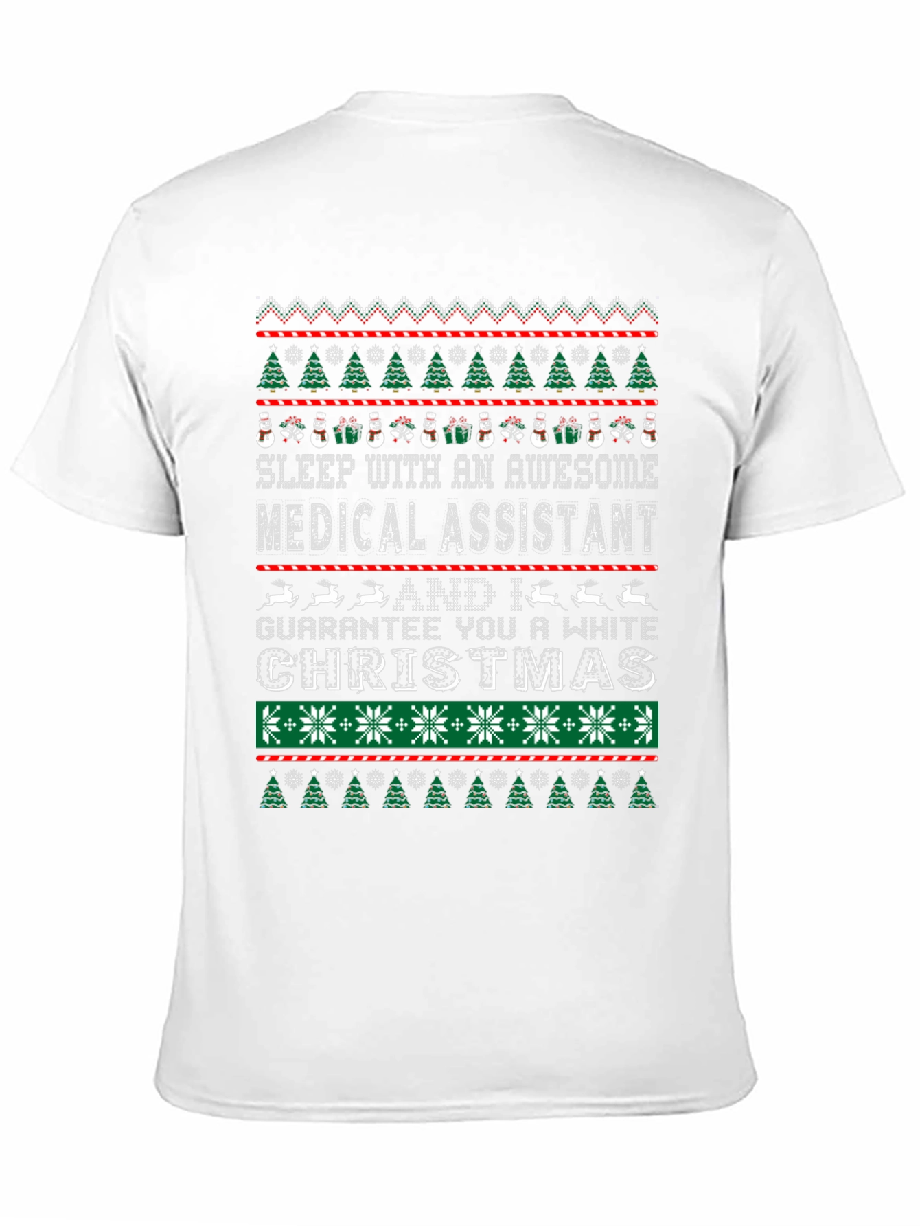 Awesome Medical Assistant White Christmas Graphic Tee