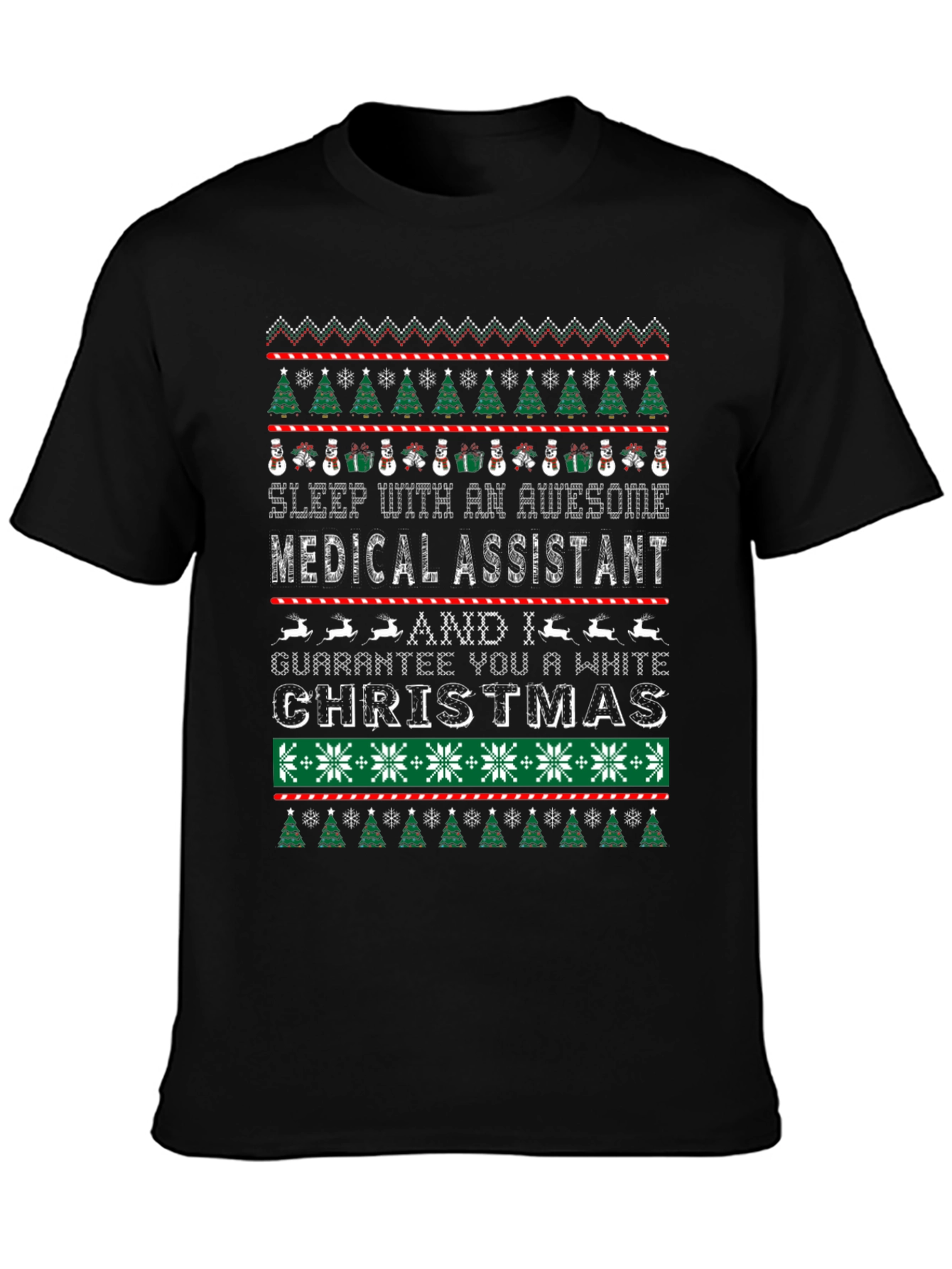Awesome Medical Assistant White Christmas Graphic Tee