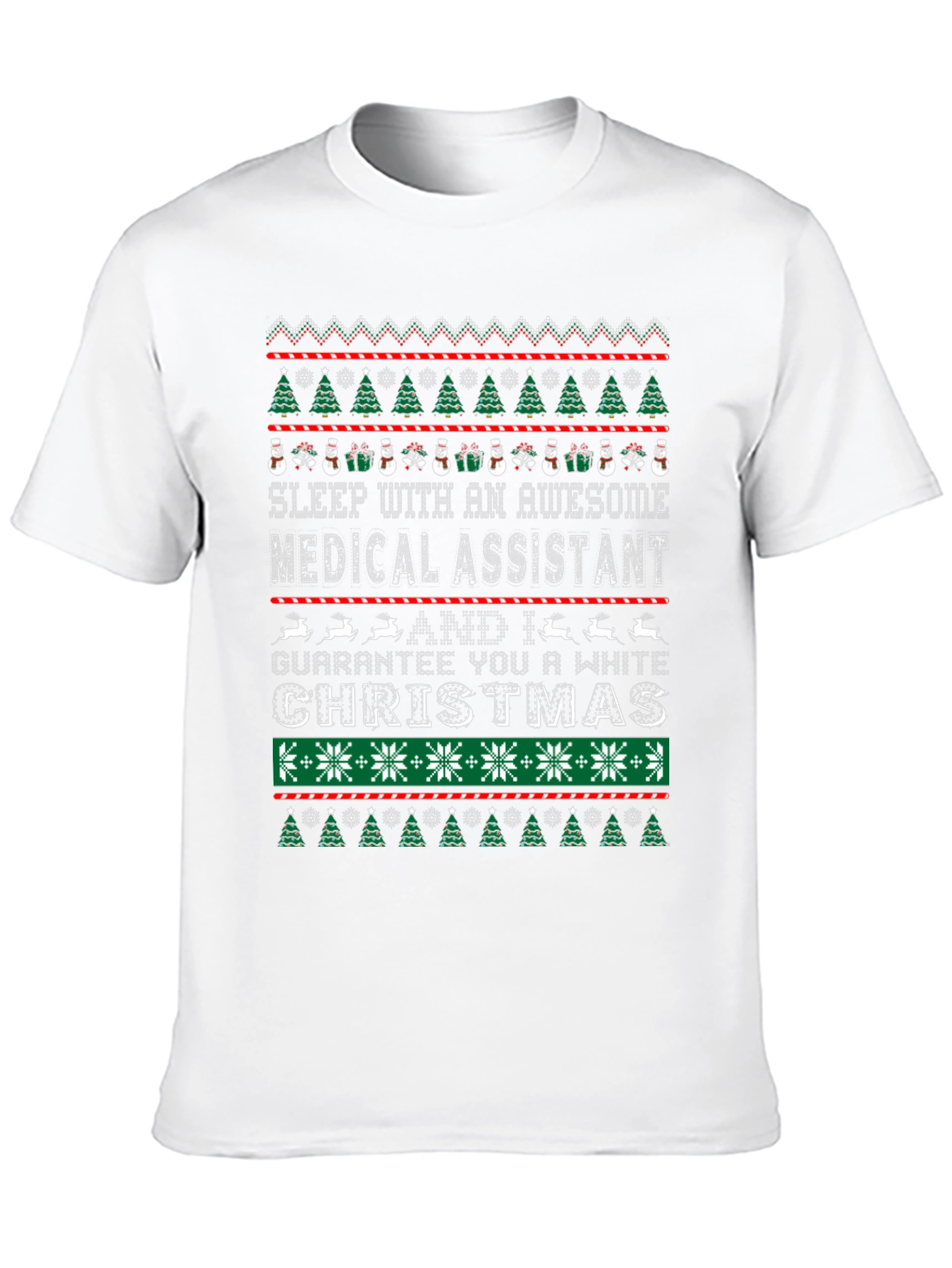 Awesome Medical Assistant White Christmas Graphic Tee
