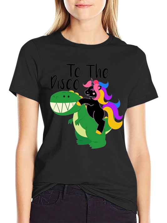 Unicorn Riding Dinosaur T-Shirt - To The Disco