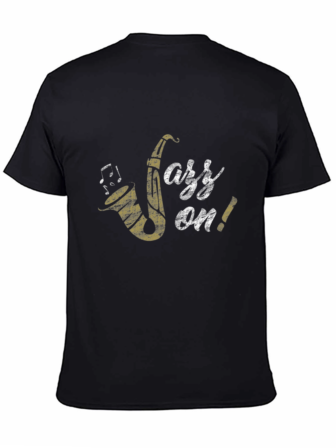 Jazz On! Graphic Print Black Cotton T-Shirt