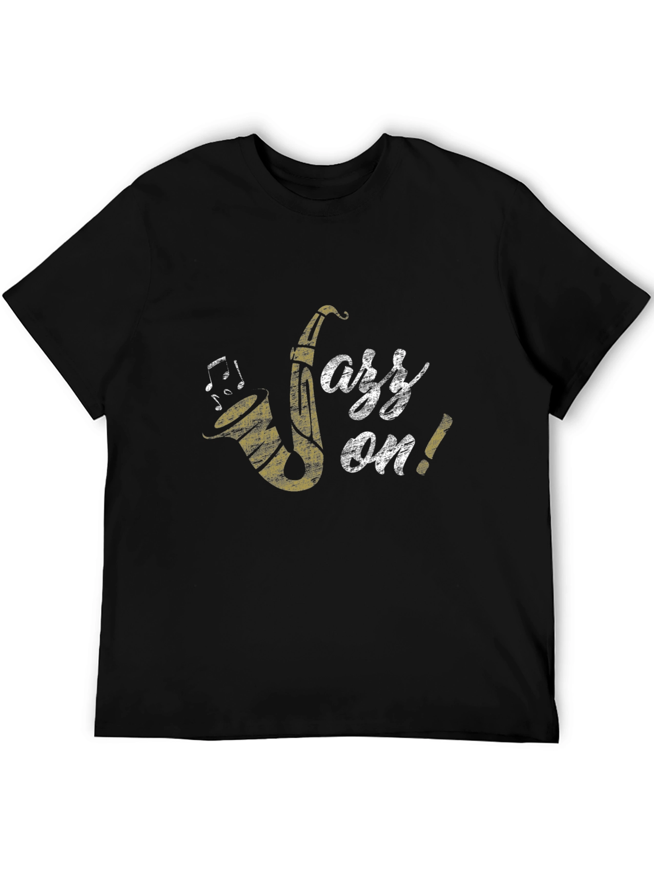 Jazz On! Graphic Print Black Cotton T-Shirt