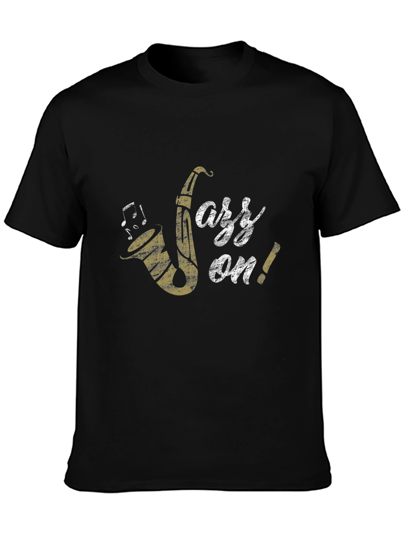 Jazz On! Graphic Print Black Cotton T-Shirt