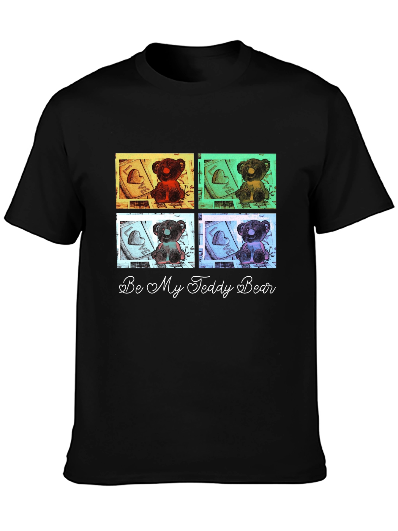 Be My Teddy Bear Graphic Tee - Black
