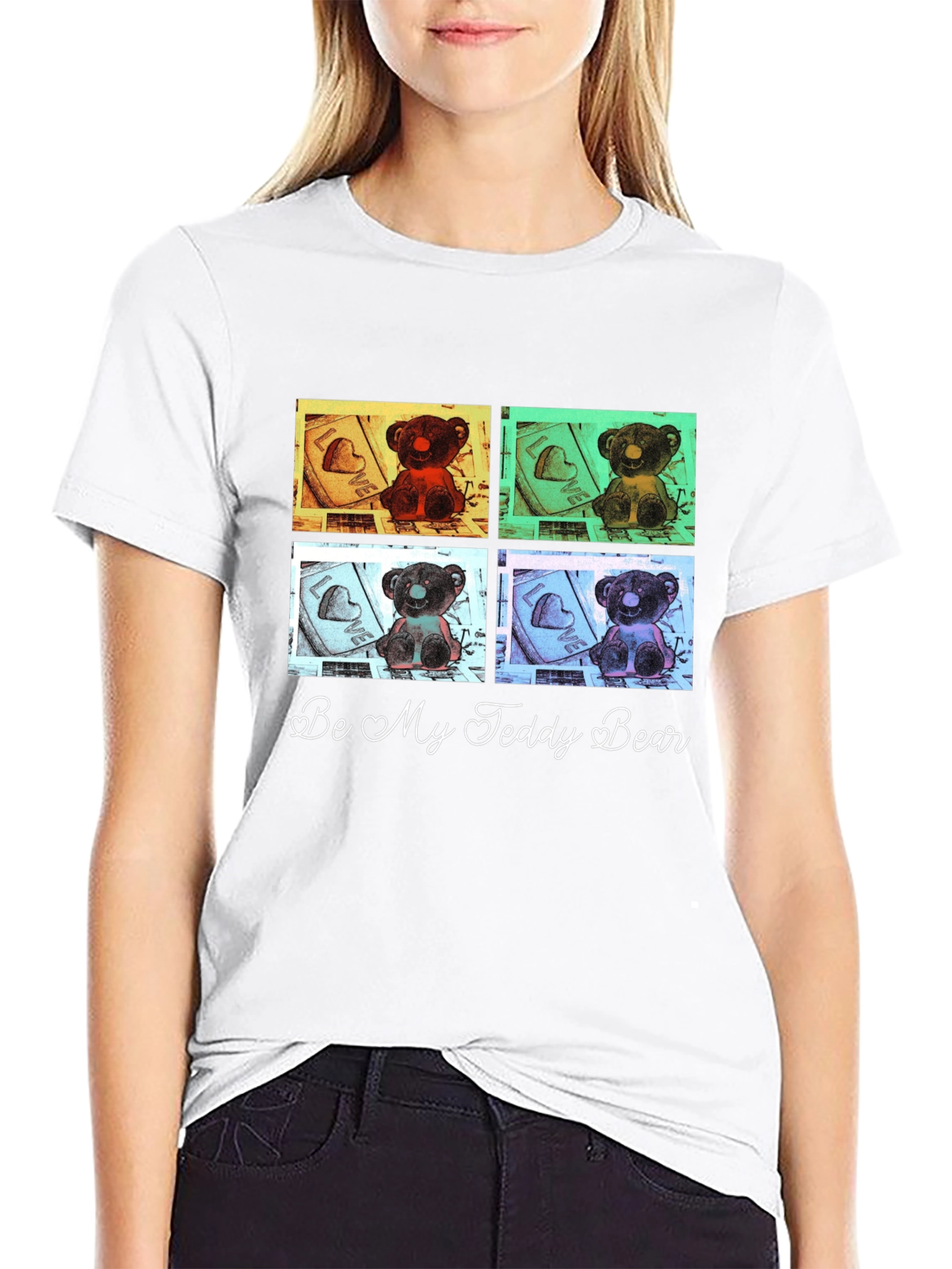Be My Teddy Bear Graphic Tee - Black