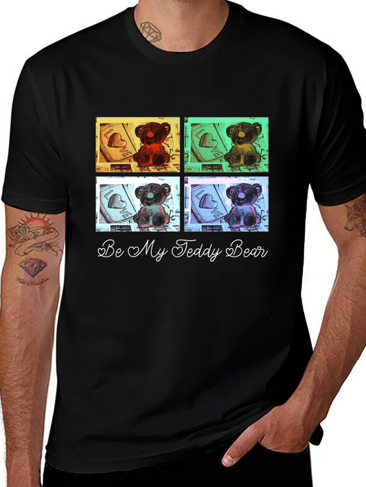 Be My Teddy Bear Graphic Tee - Black