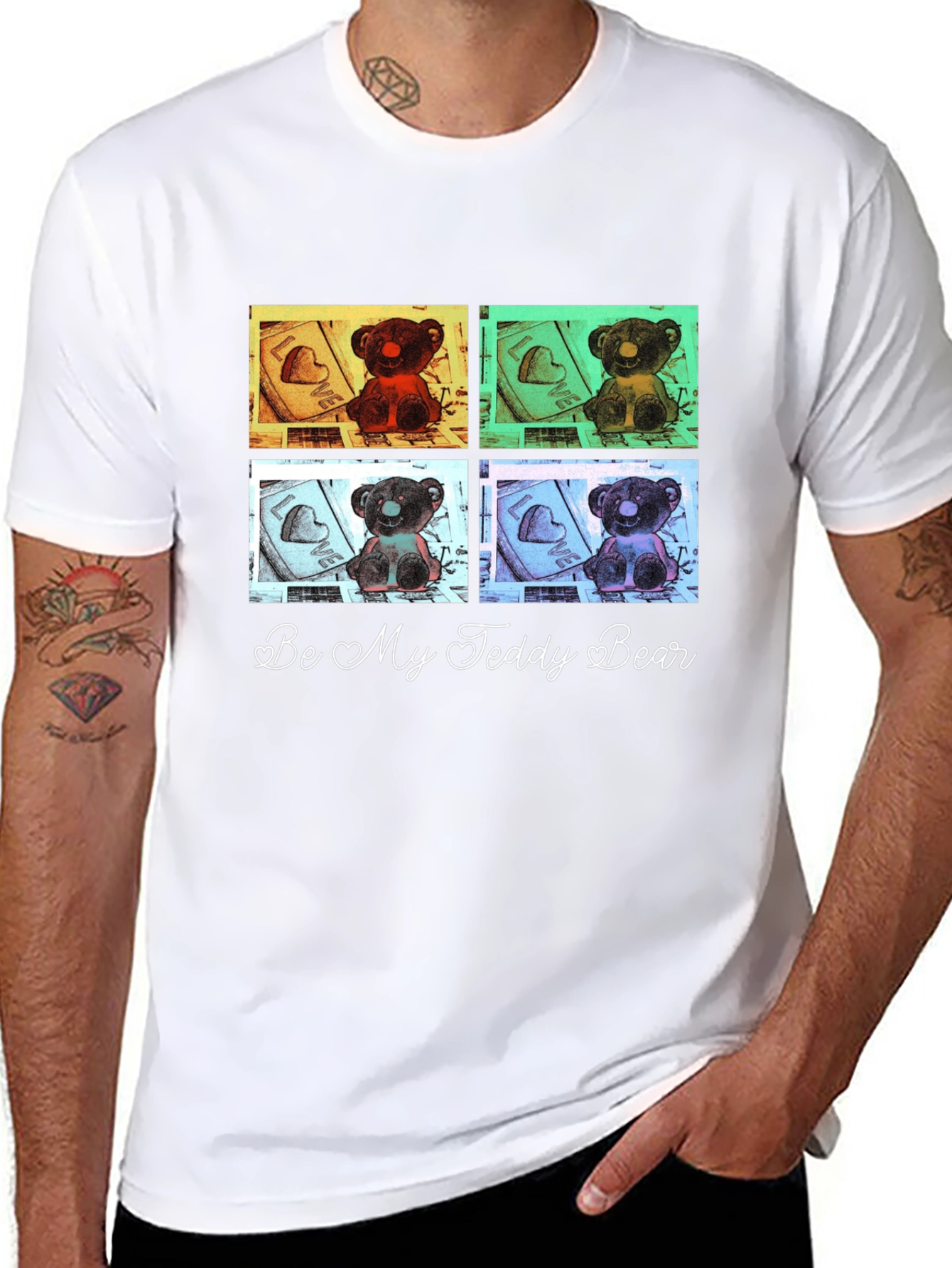 Be My Teddy Bear Graphic Tee - Black