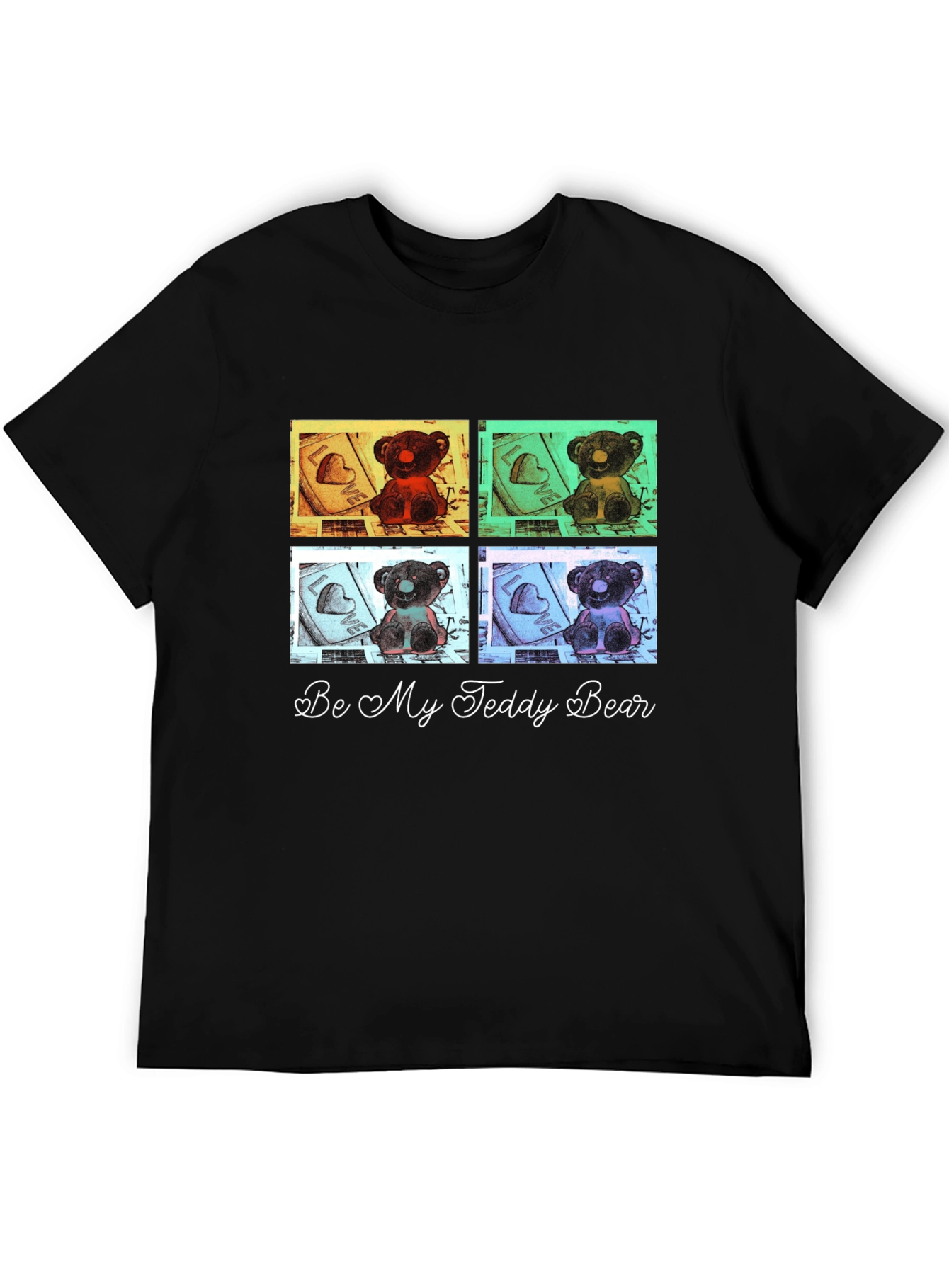 Be My Teddy Bear Graphic Tee - Black