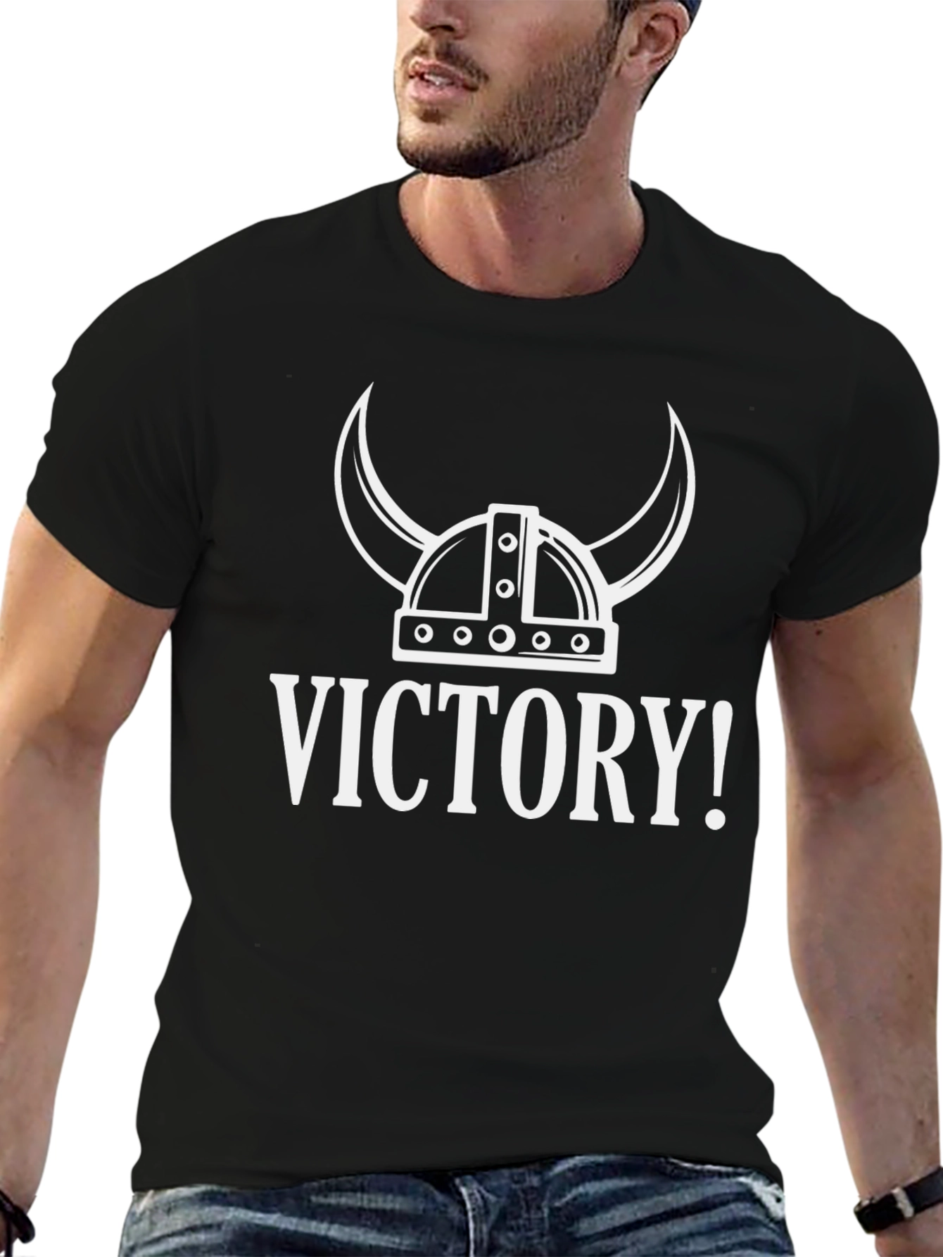 Victory Viking Helmet Graphic T-Shirt