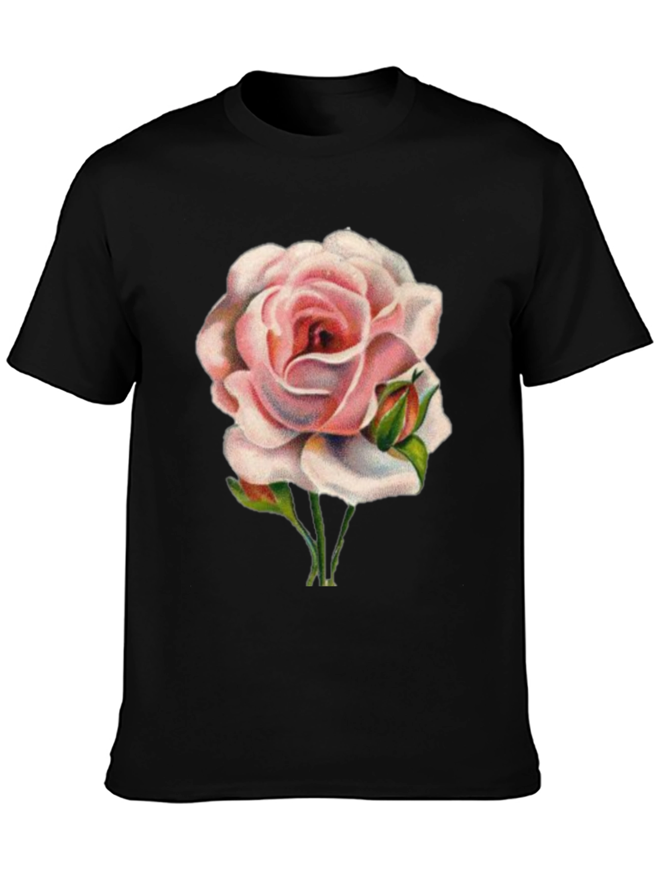 Pink Rose Graphic T-Shirt - Soft Cotton Tee