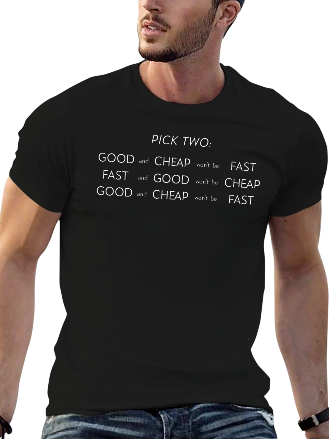 Pick Two Funny T-Shirt: Good Fast Cheap Graphic Tee
