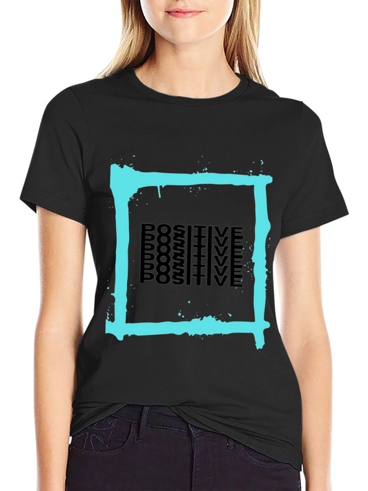 Positive Vibes Tee: Abstract Graphic Black T-Shirt
