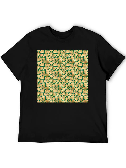 Textured Gold & Green Pattern Tee