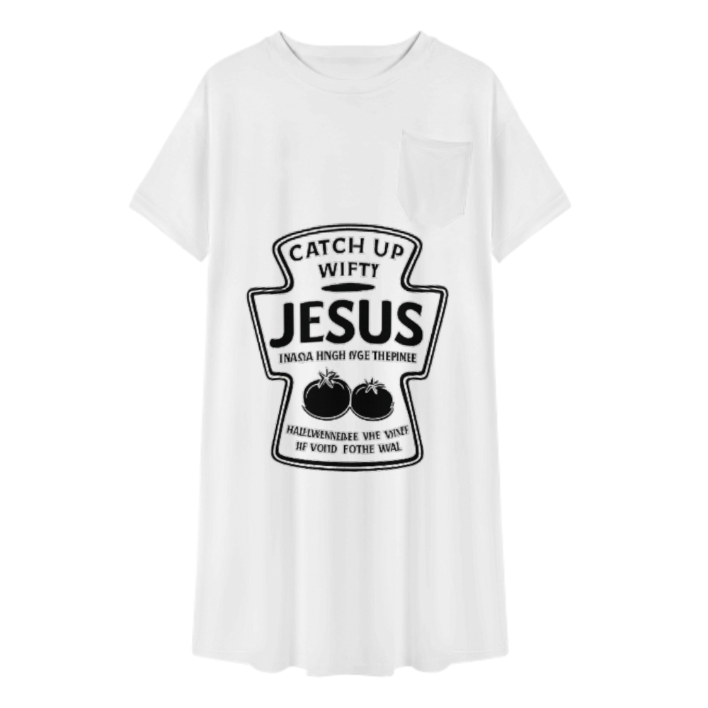 Catch Up With Jesus Funny Christian T-Shirt | Faith-Based Food Pun Graphic Tee(z1170)
