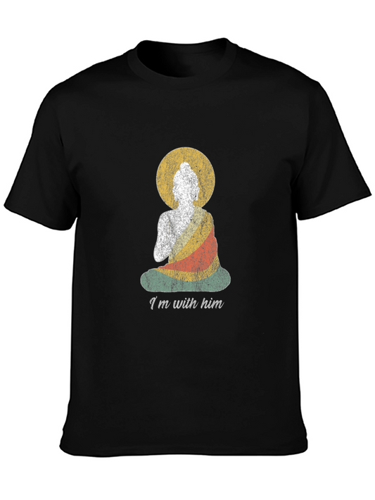 Buddha Graphic Tee - Im With Him - Relaxed Fit