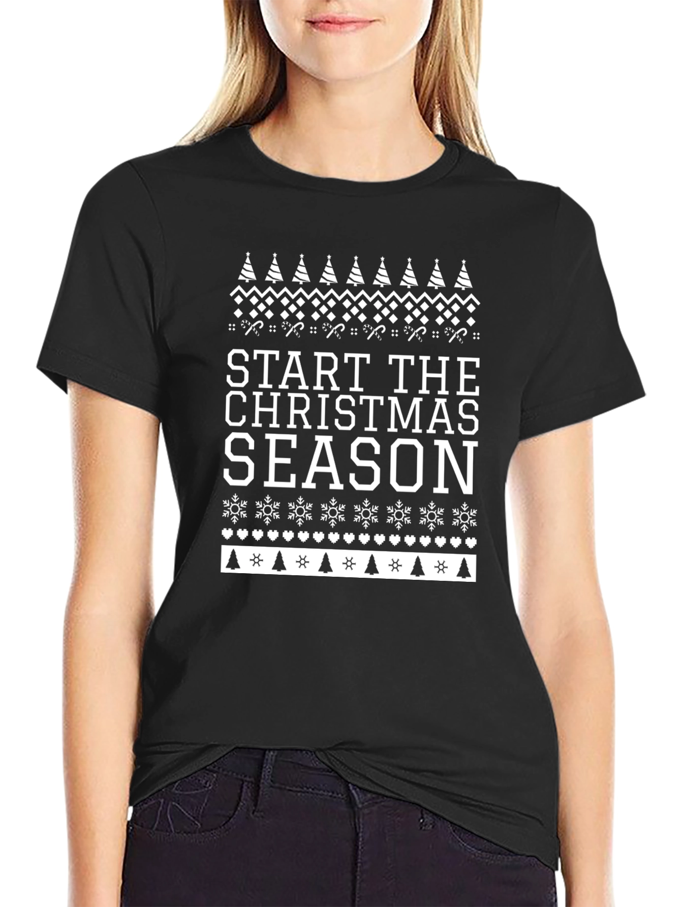 Start The Christmas Season Graphic Tee - Holiday Apparel