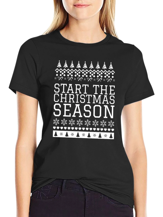 Start The Christmas Season Graphic Tee - Holiday Apparel
