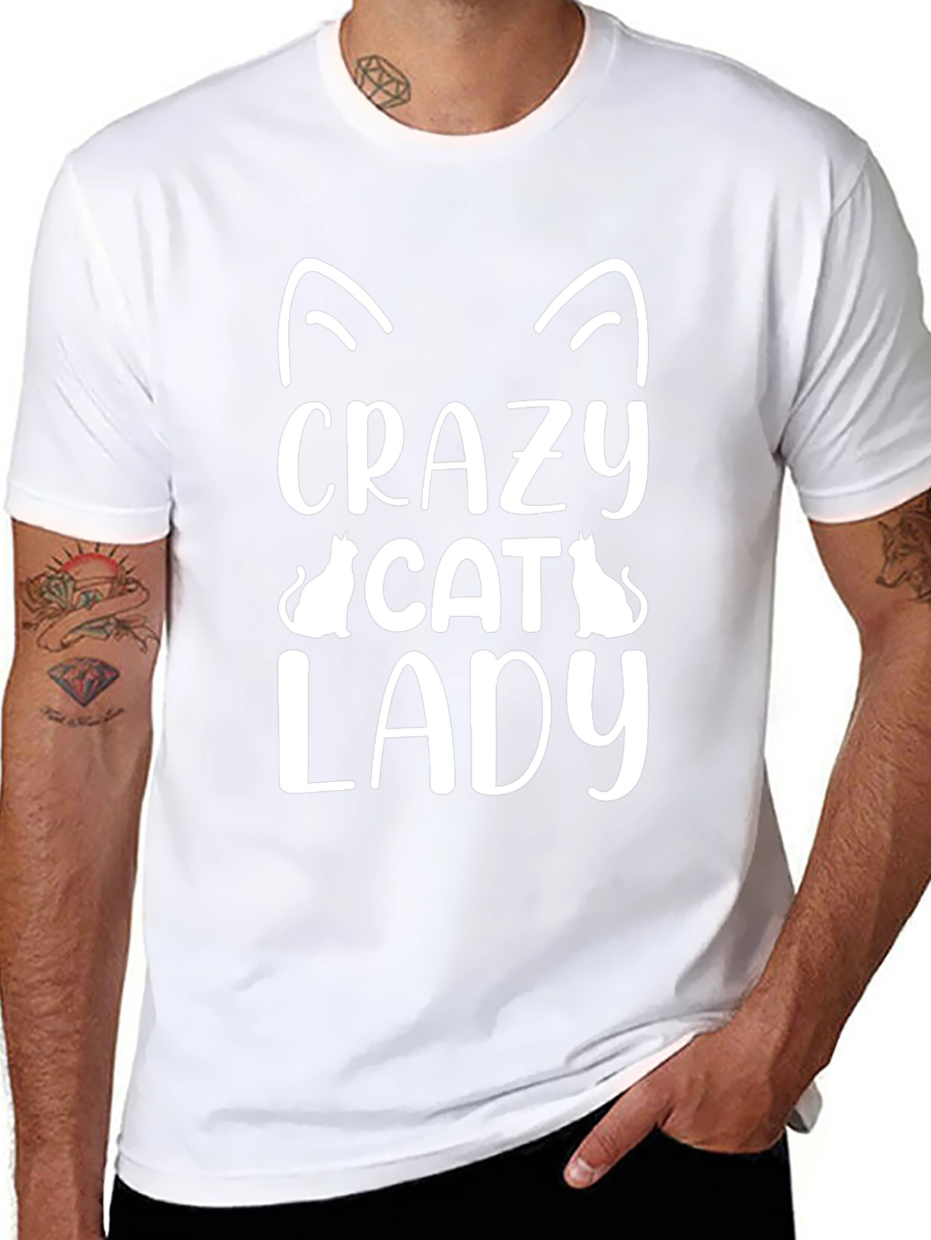 Crazy Cat Lady Graphic Tee - Black