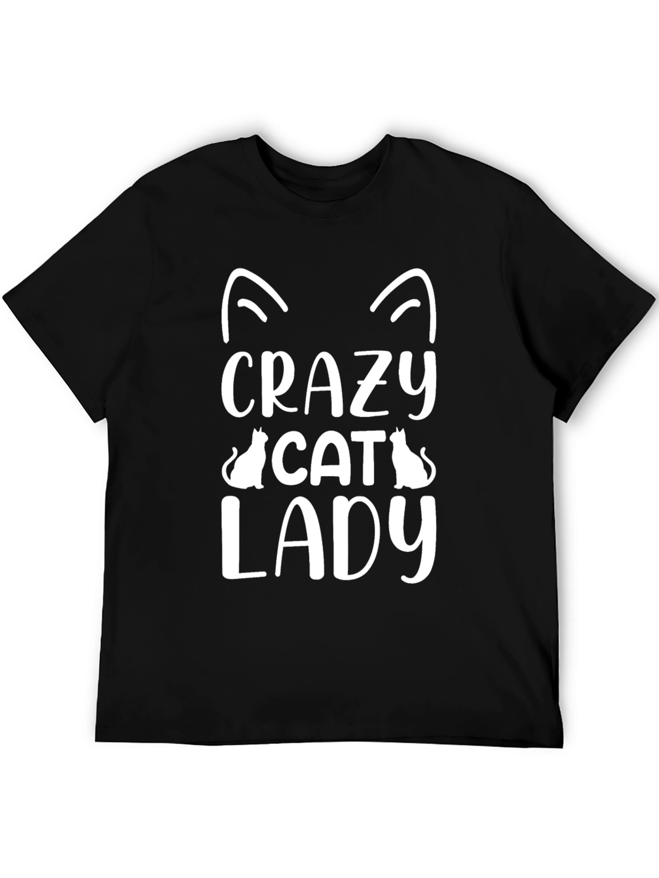 Crazy Cat Lady Graphic Tee - Black