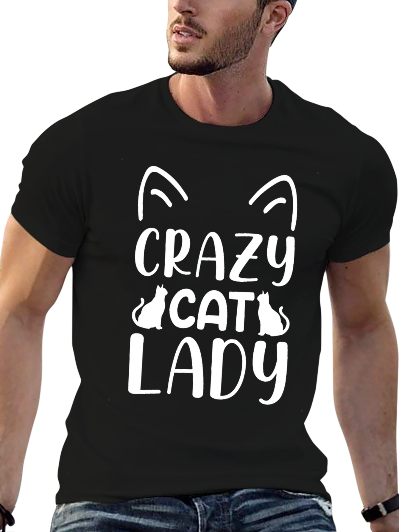 Crazy Cat Lady Graphic Tee - Black