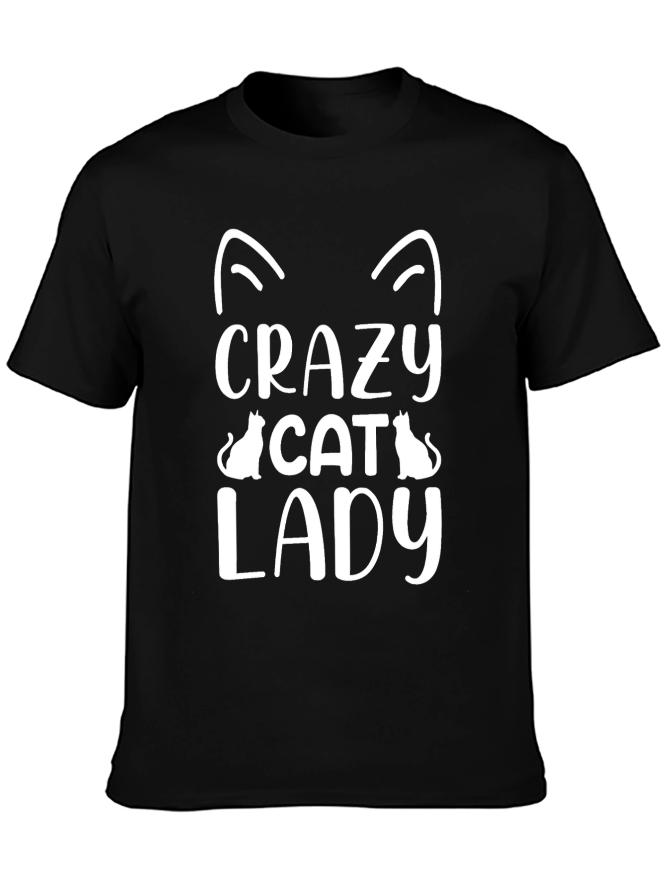 Crazy Cat Lady Graphic Tee - Black