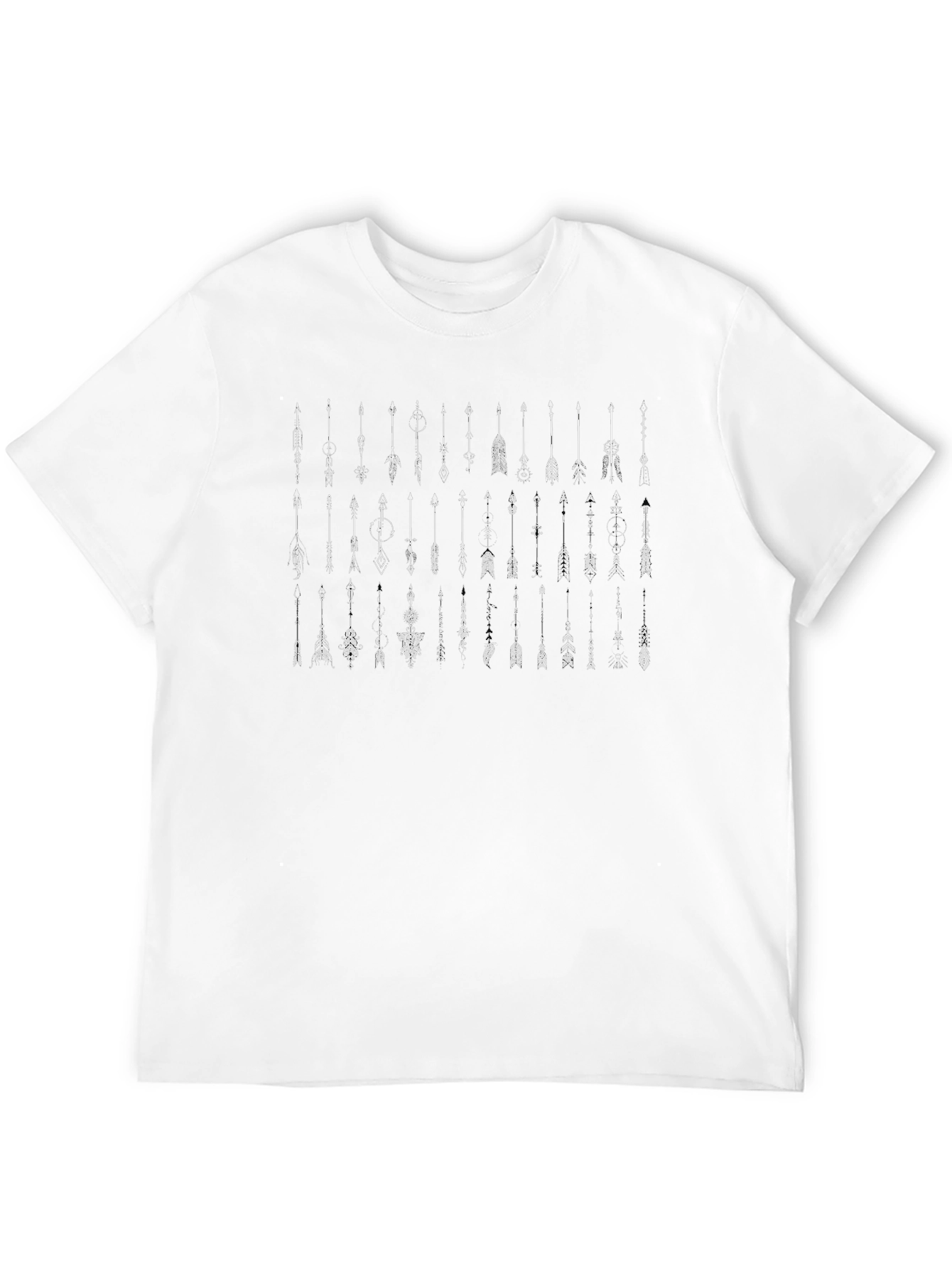Tribal Arrows Graphic Print Mens Black T-Shirt
