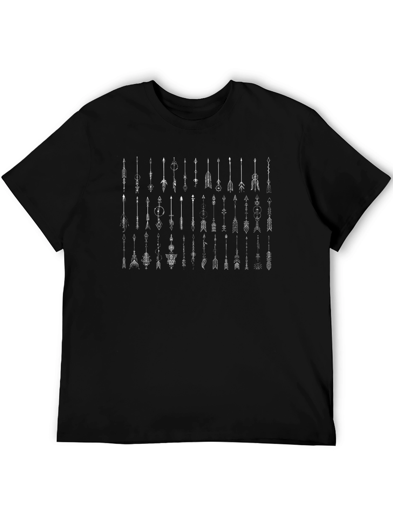 Tribal Arrows Graphic Print Mens Black T-Shirt