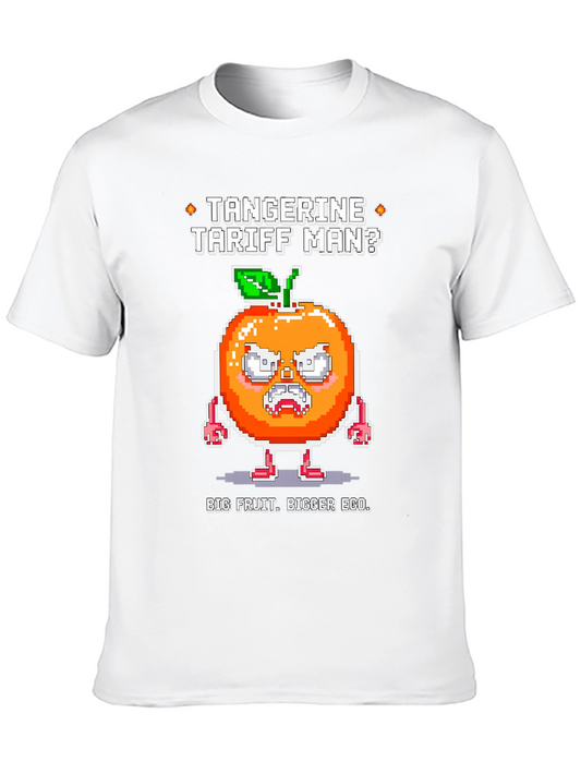Tangerine Tariff Man Graphic Tee - Big Fruit Bigger Ego!