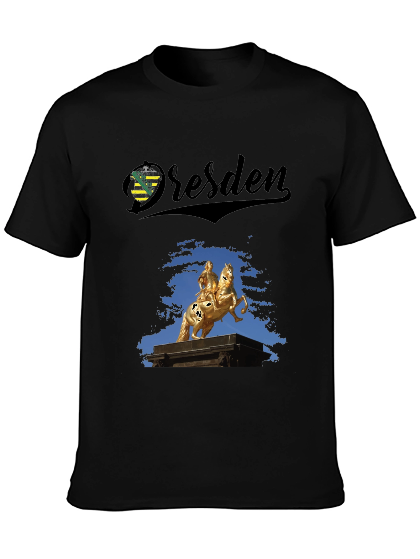 Dresden T-Shirt - Equestrian Statue Black Tee
