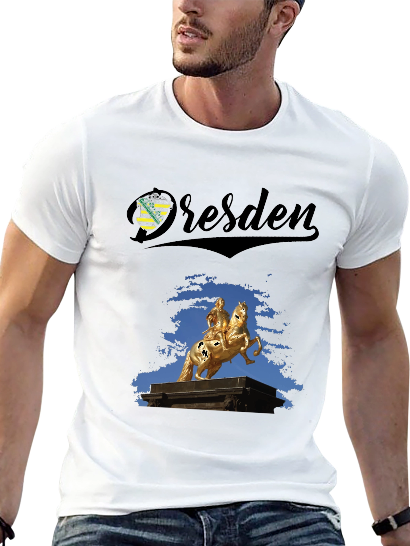 Dresden T-Shirt - Equestrian Statue Black Tee