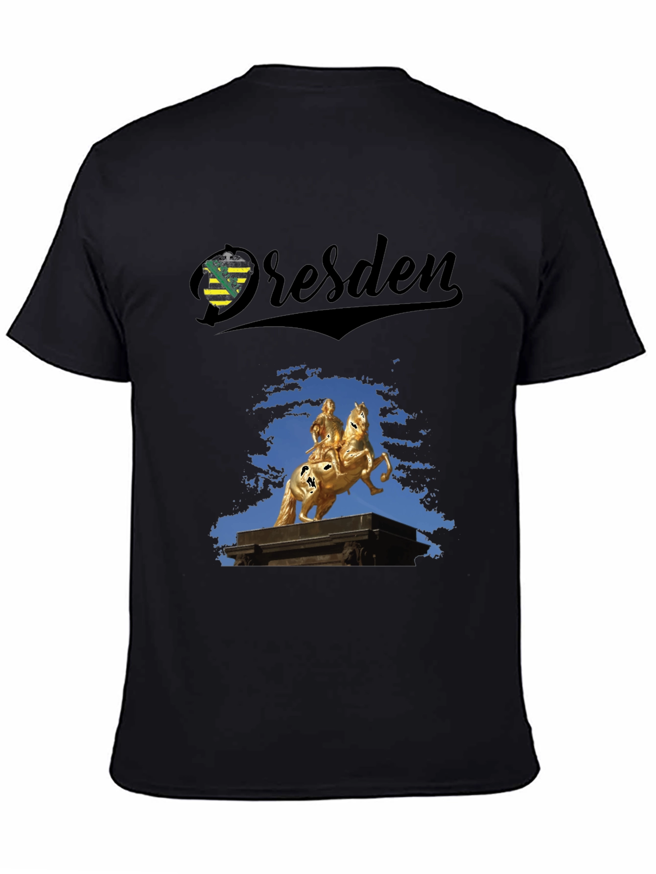 Dresden T-Shirt - Equestrian Statue Black Tee